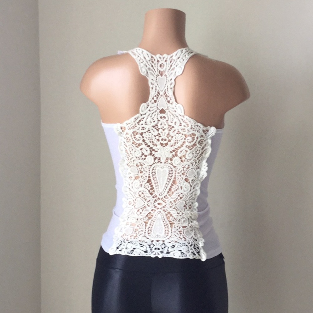 Tank top White one size lace on the back
